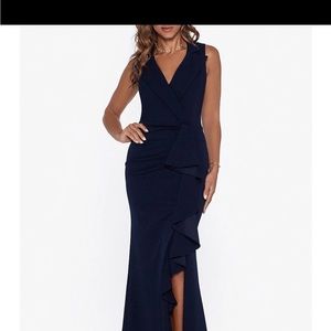 NWT Betsy & Adam navy blue gown